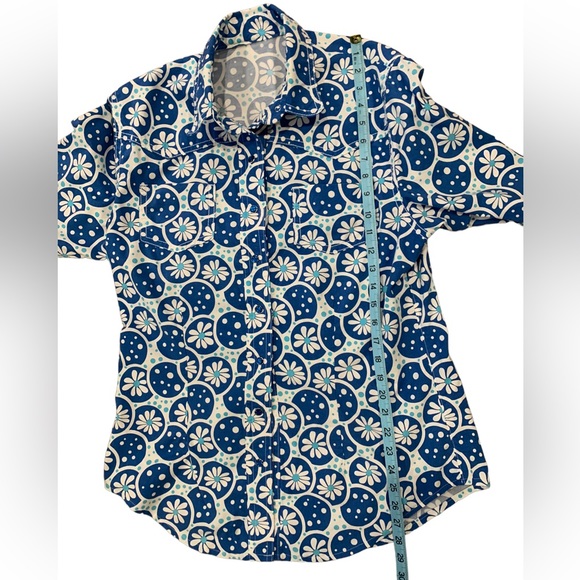 Blue Floral Western Shirt - Picture 7 of 10